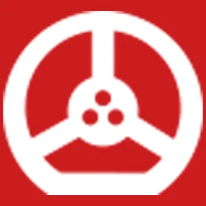 Logo de Technikart : un volant blanc sur fond rouge. Pistes Kart et Moto à Saint Pierre sur dives